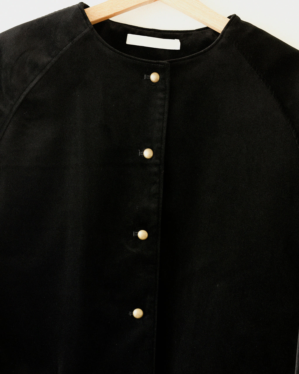Baroque Velvet Raglan Jacket, Double Black