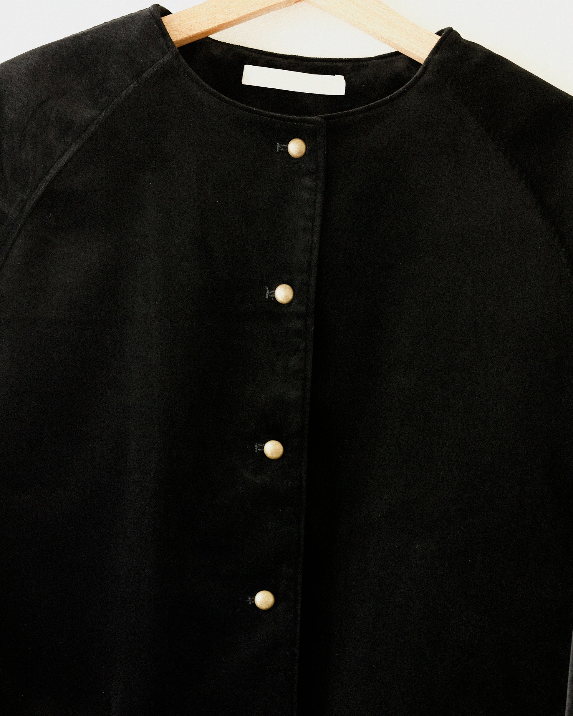 Baroque Velvet Raglan Jacket, Double Black