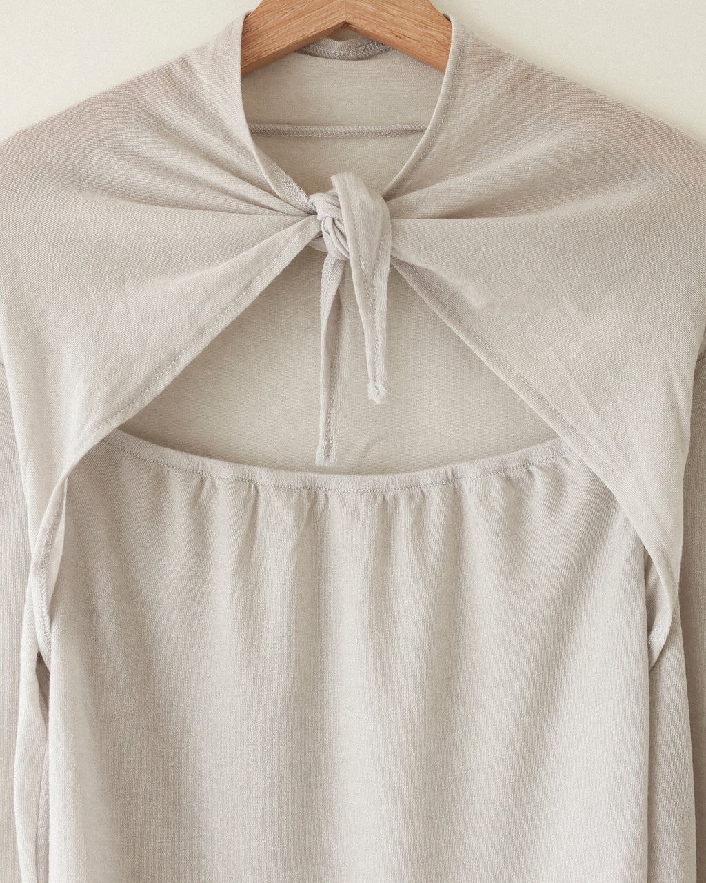 Back Tie Sheer Turtleneck Top, Spacecraft