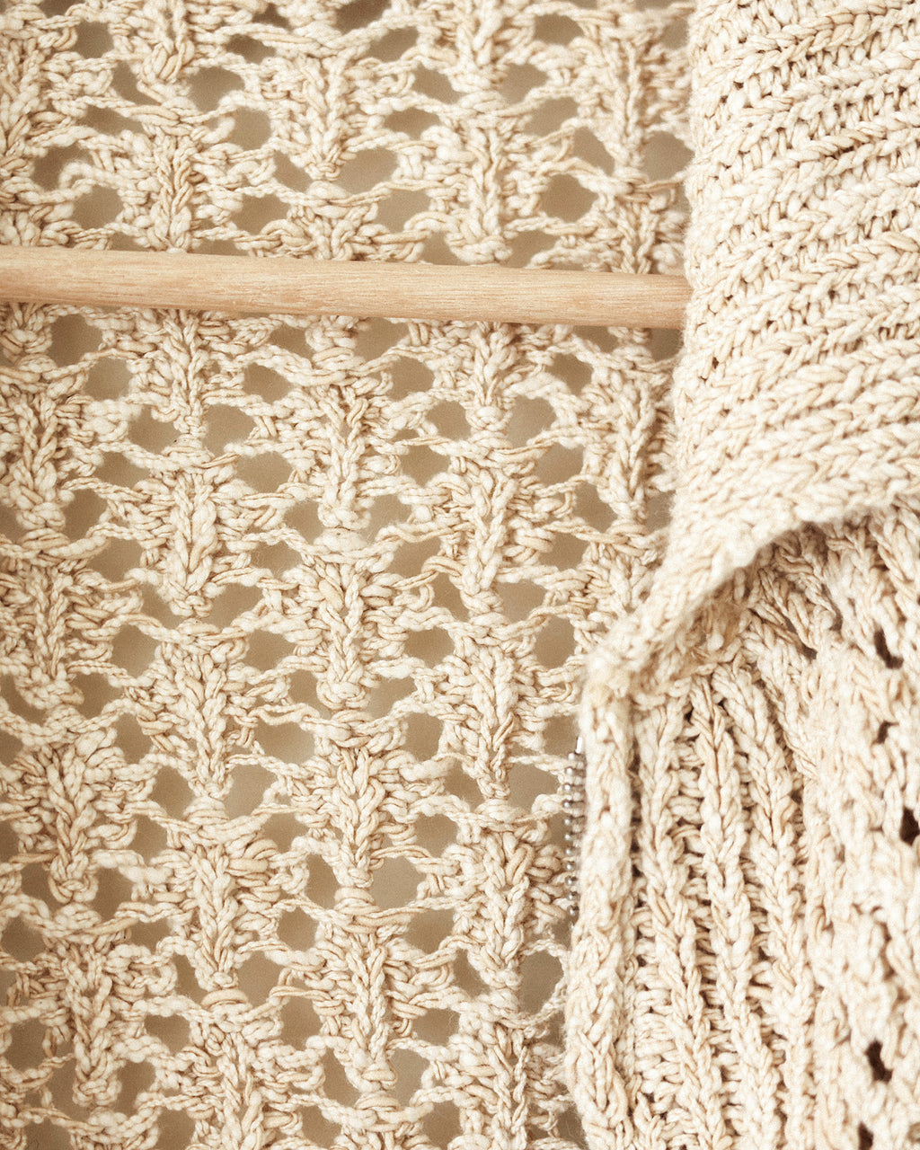 Aiko Textured Knit Zip Cardigan, Bagel