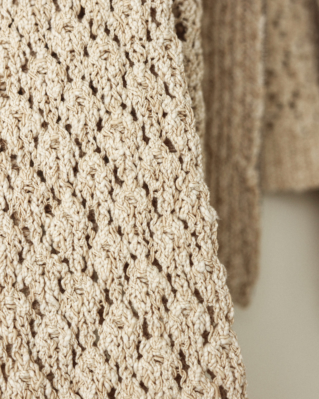 Aiko Textured Knit Zip Cardigan, Bagel