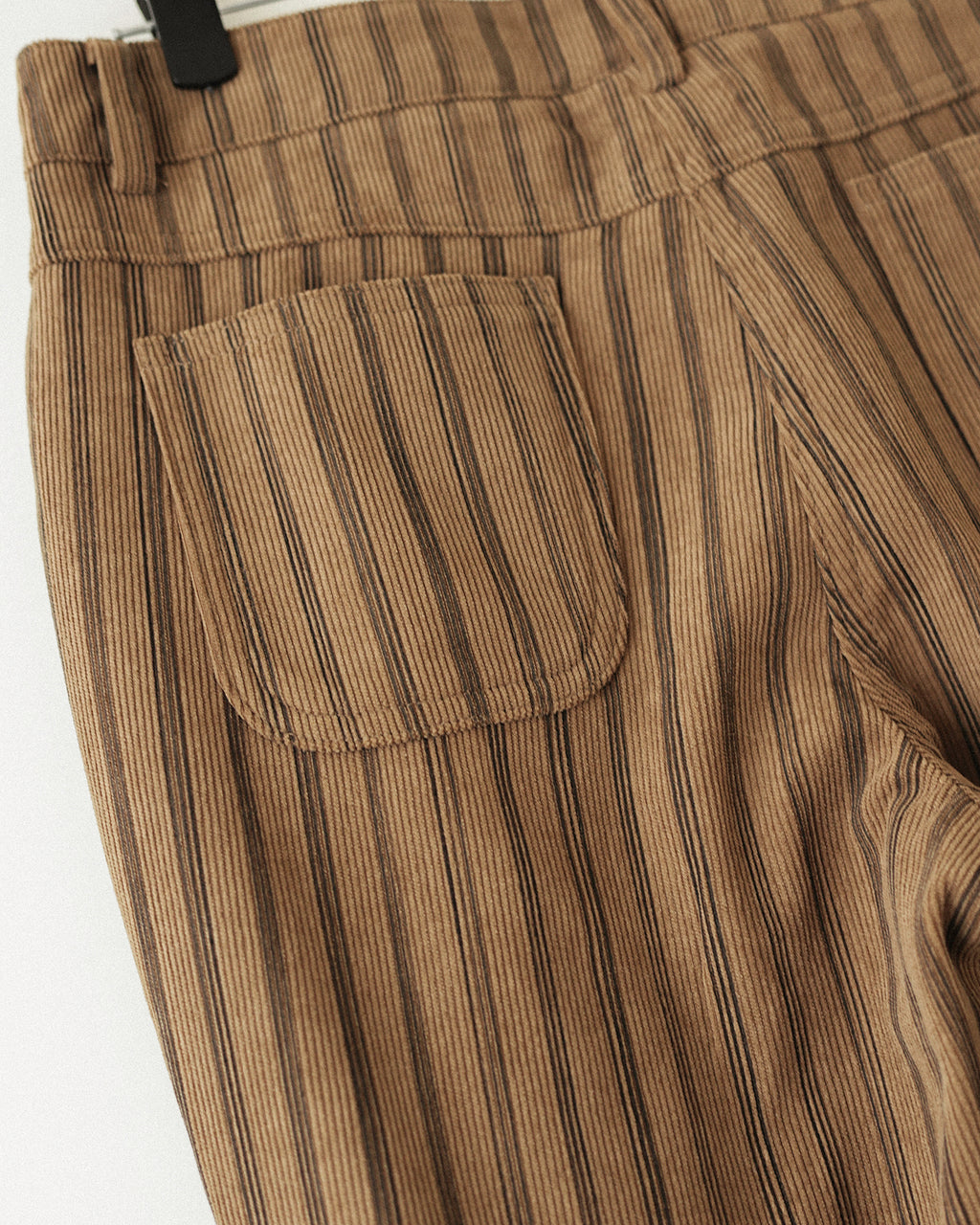 Nada Retro Striped Corduroy Flare Trousers, Autumn Leaves