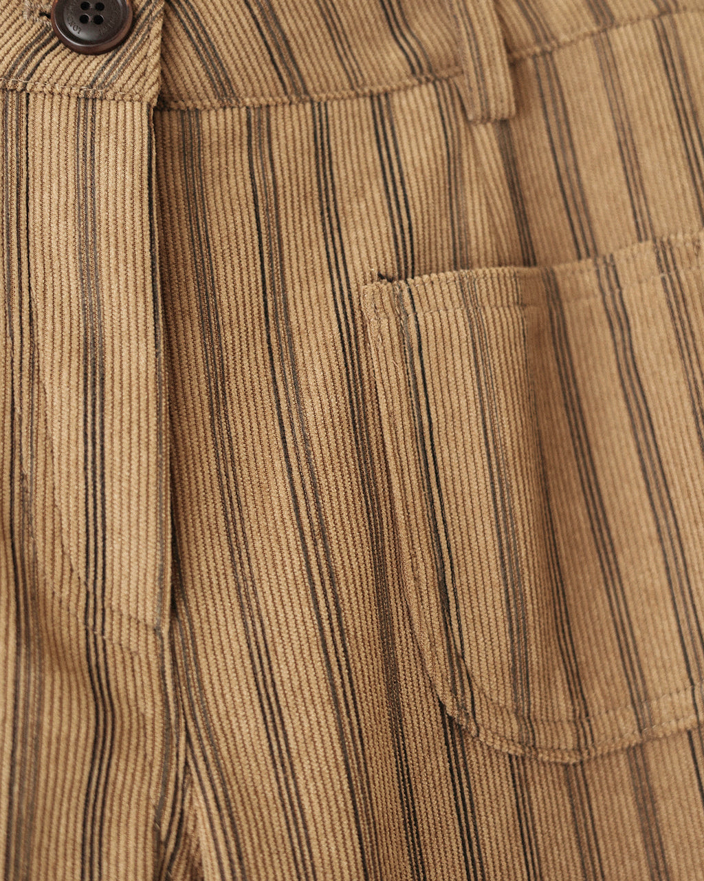 Nada Retro Striped Corduroy Flare Trousers, Autumn Leaves