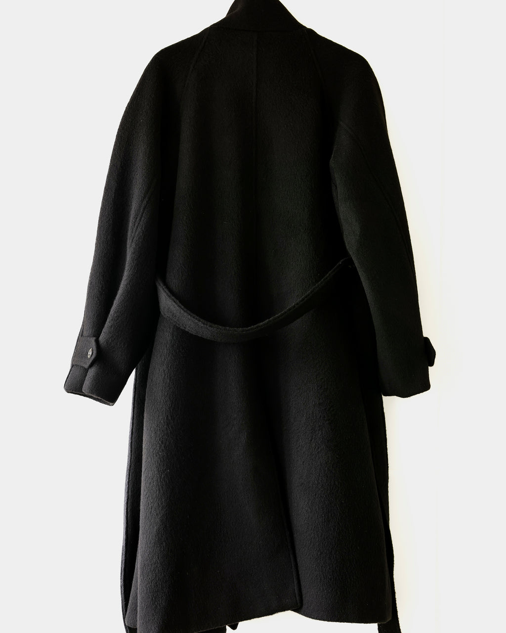 Nina Structured Camel Wool Coat, Noir