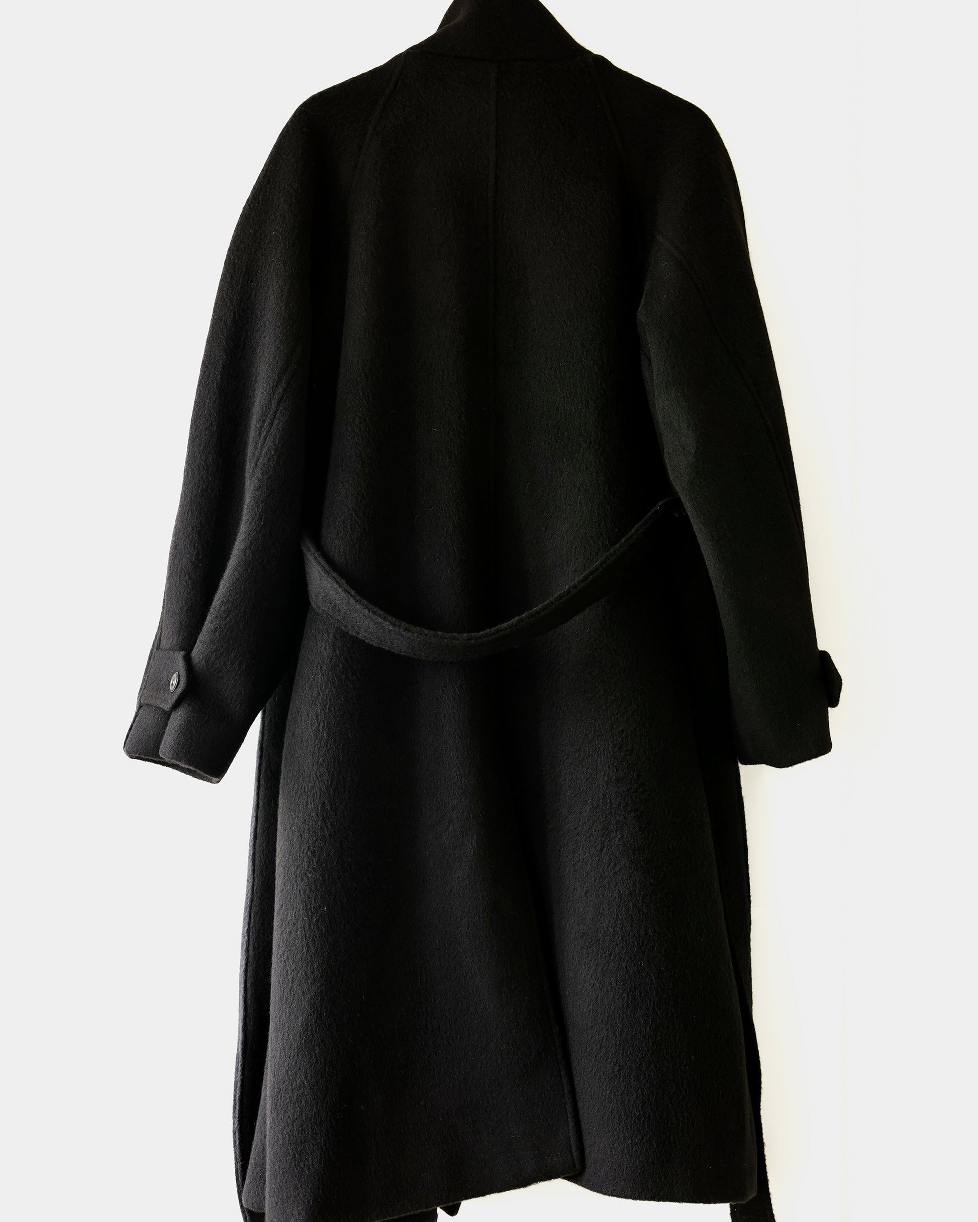 Nina Structured Camel Wool Coat, Noir