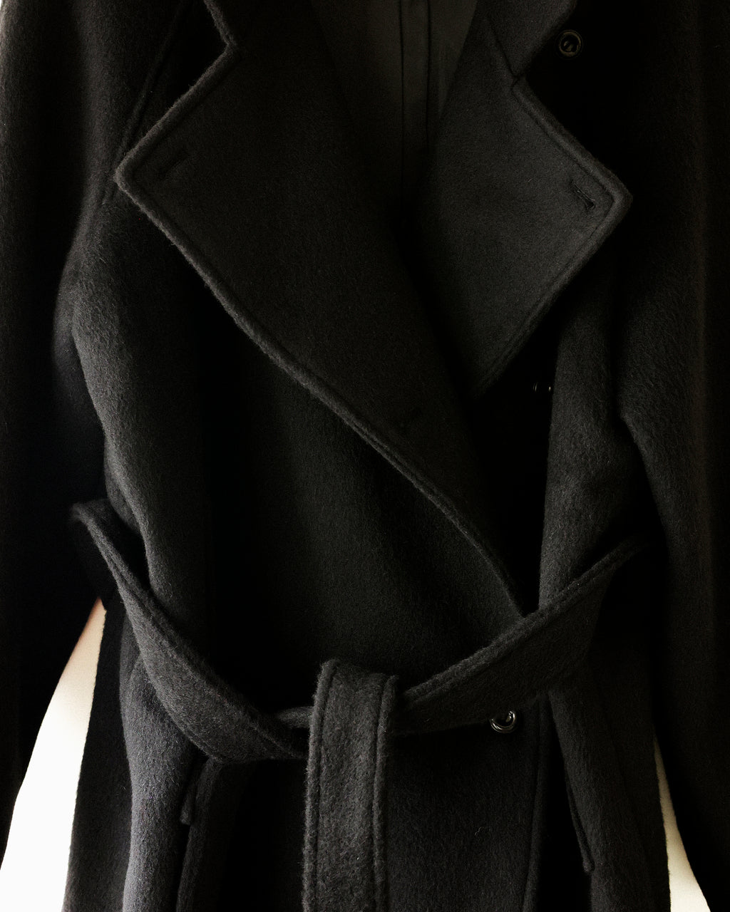 Nina Structured Camel Wool Coat, Noir