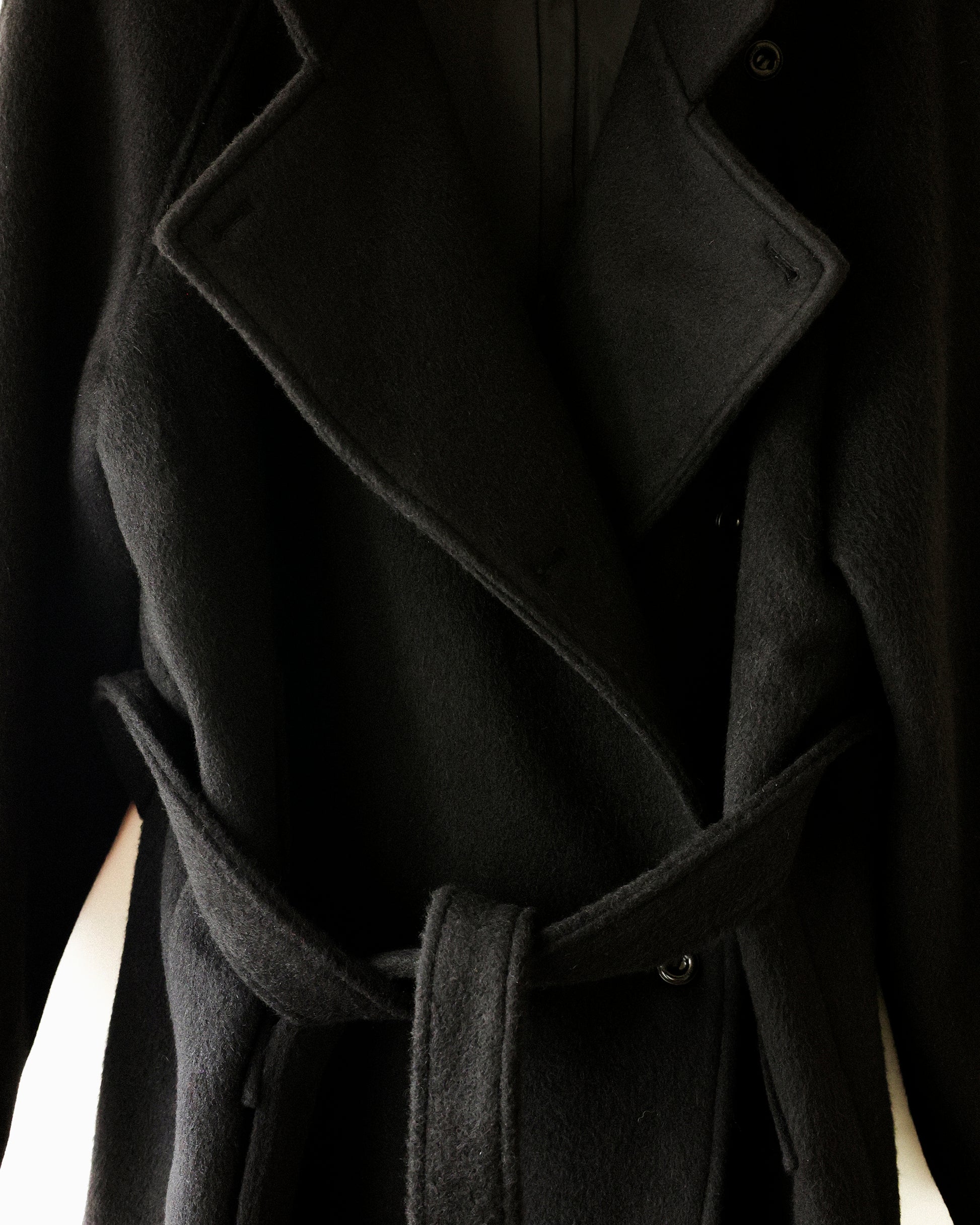 Nina Structured Camel Wool Coat, Noir