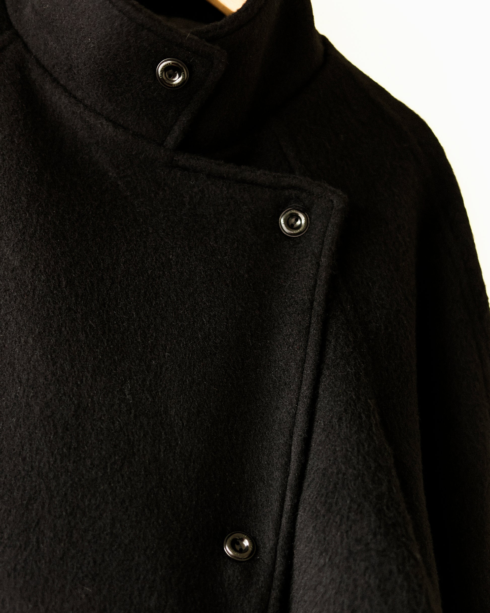 Nina Structured Camel Wool Coat, Noir