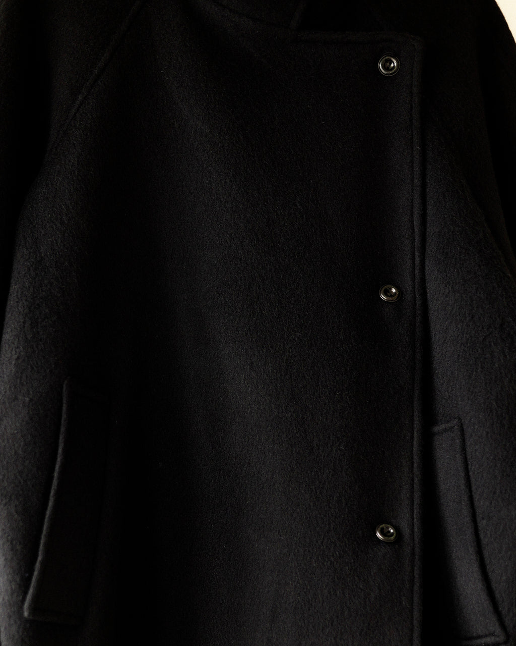 Nina Structured Camel Wool Coat, Noir