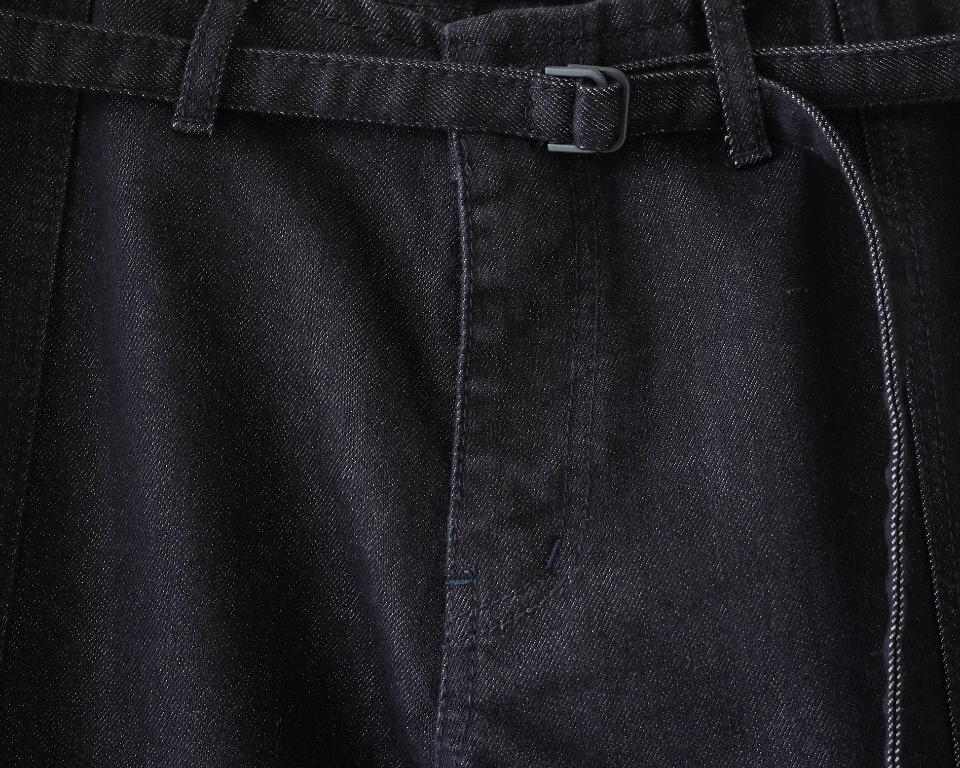 (Back in stock on 11/5) Longline Belted Denim Trousers, Deep Indigo