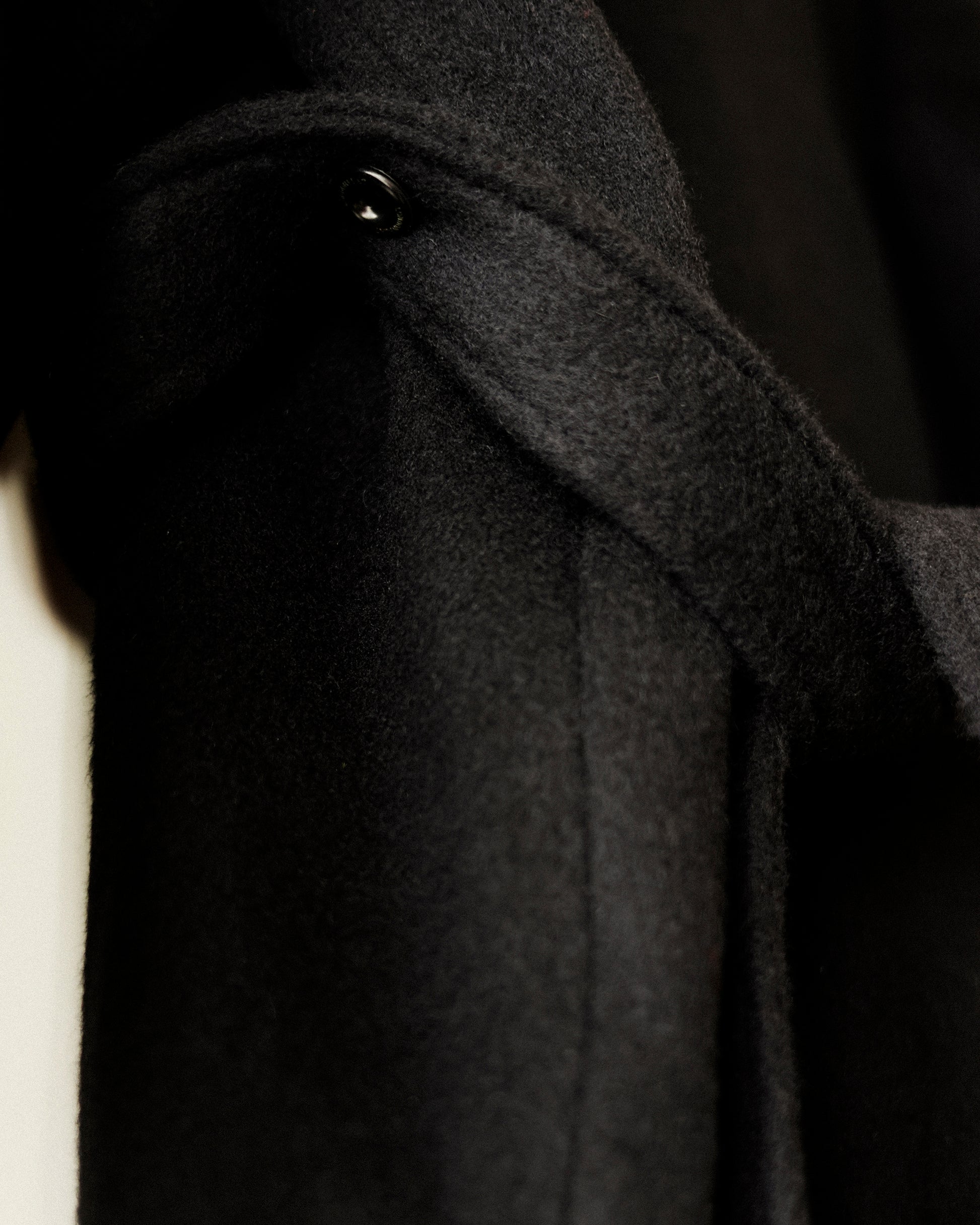 Nina Structured Camel Wool Coat, Noir