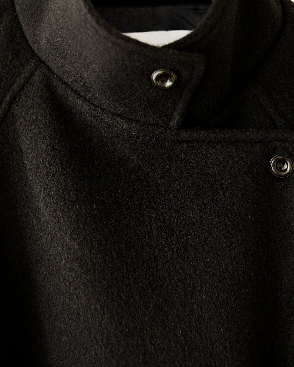 Nina Structured Camel Wool Coat, Noir