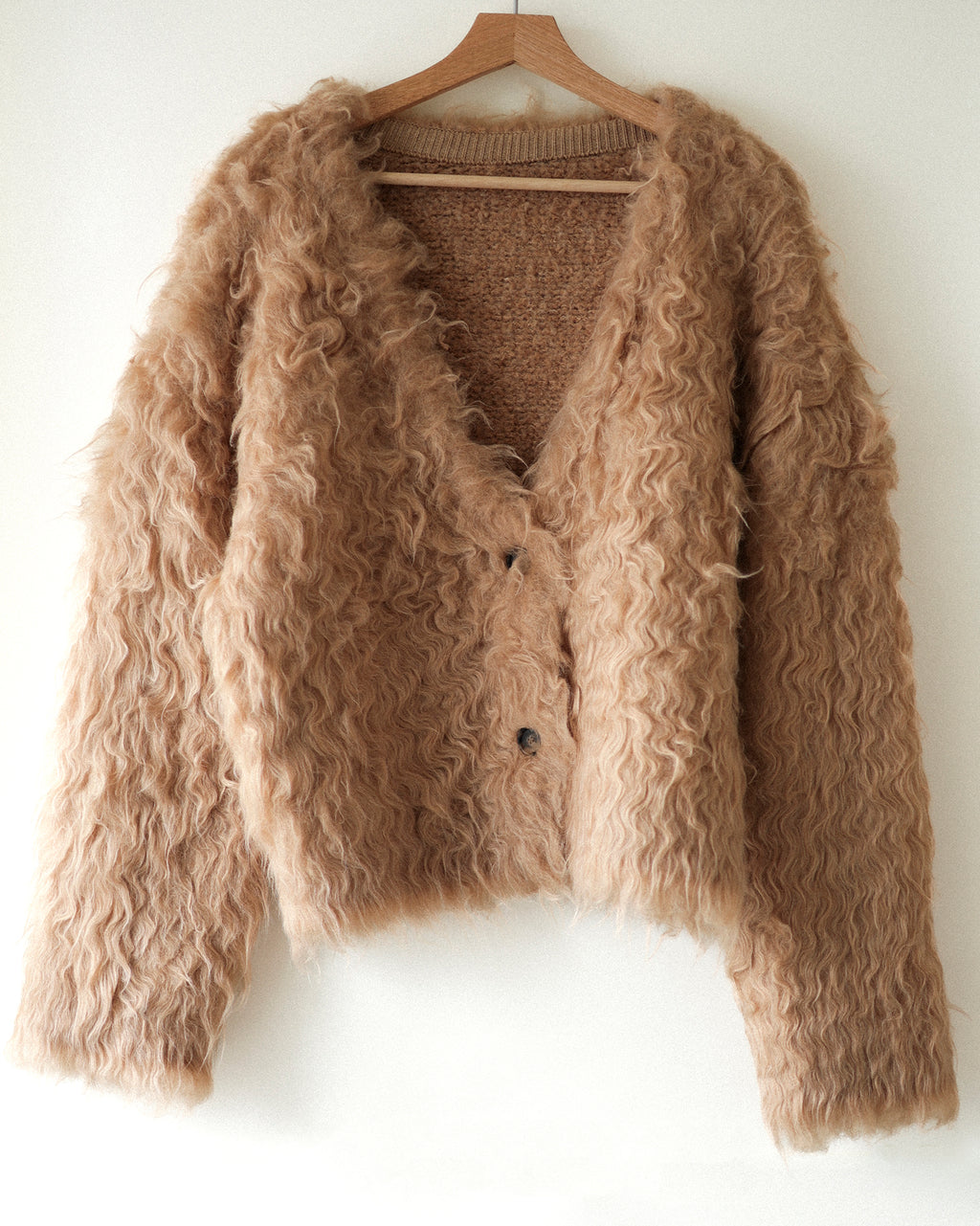 Sunset Brushed Cardigan, Caramel Toffee