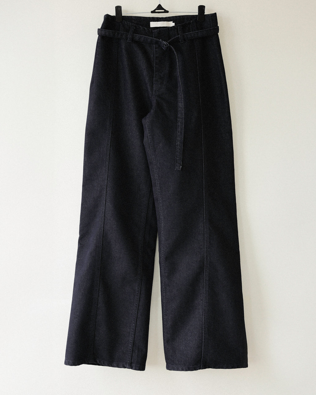 (Back in stock on 11/5) Longline Belted Denim Trousers, Deep Indigo