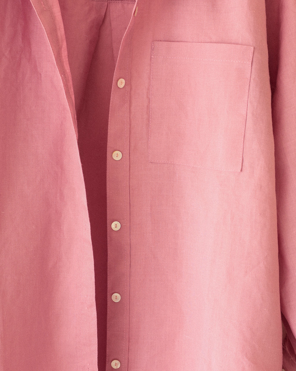 Mina Linen Oversized Shirt, Hydrangea Rosa