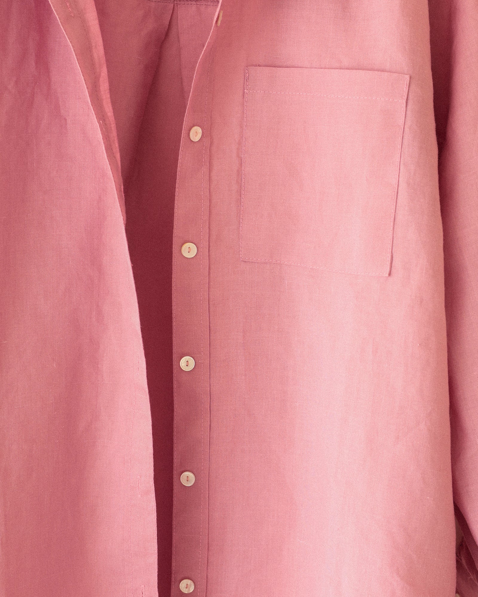 Mina Linen Oversized Shirt, Hydrangea Rosa