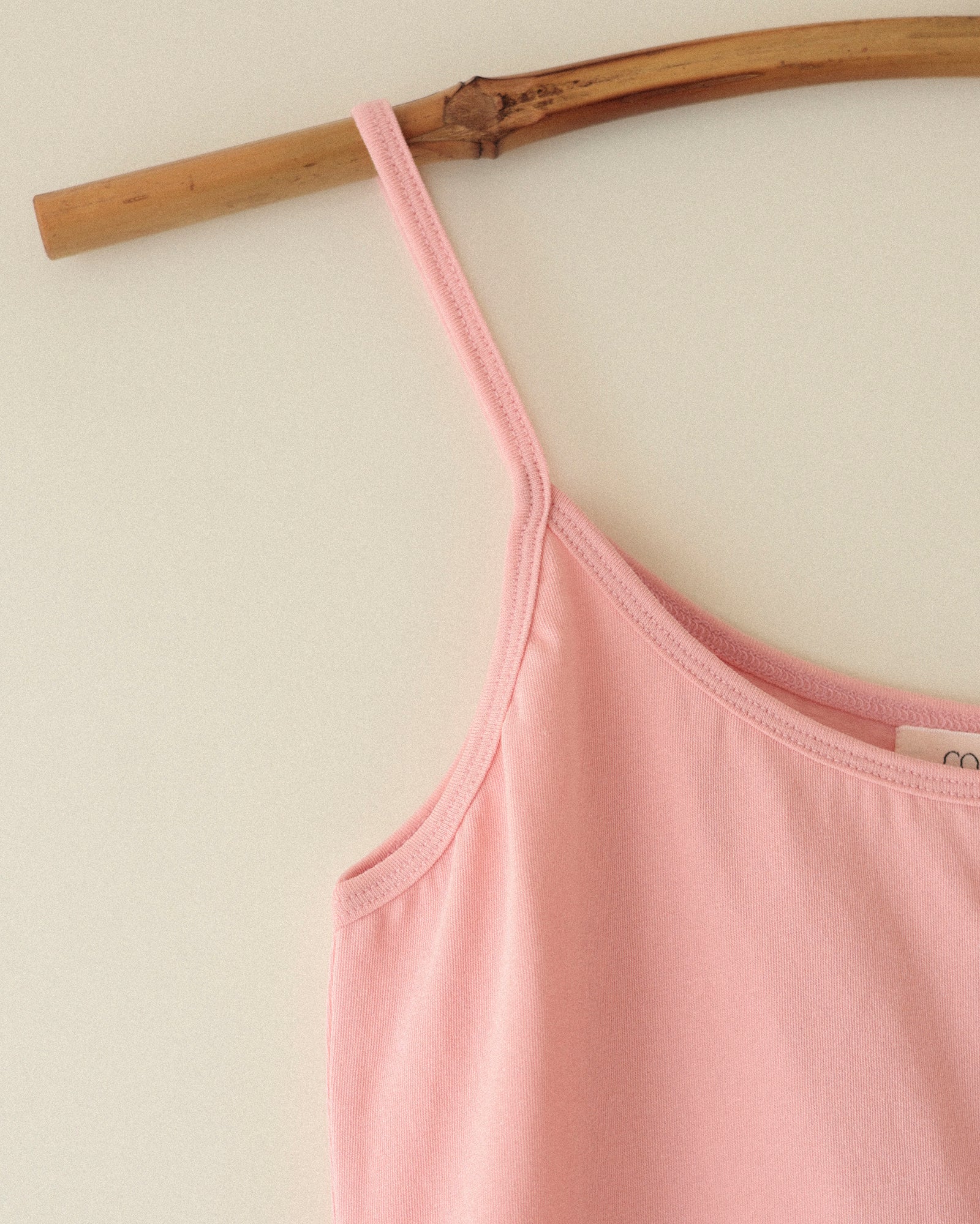 Priscilla Seamline Fitted Camisole, Pink Rose