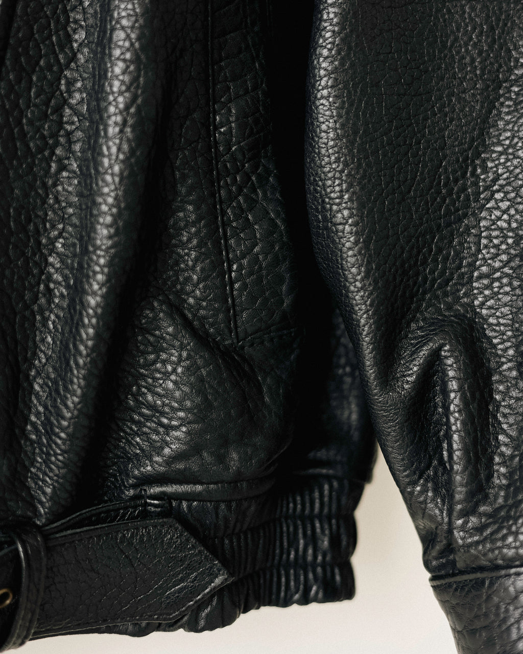 Italian Shrunken Forma Leather Jacket, Nero Pelle