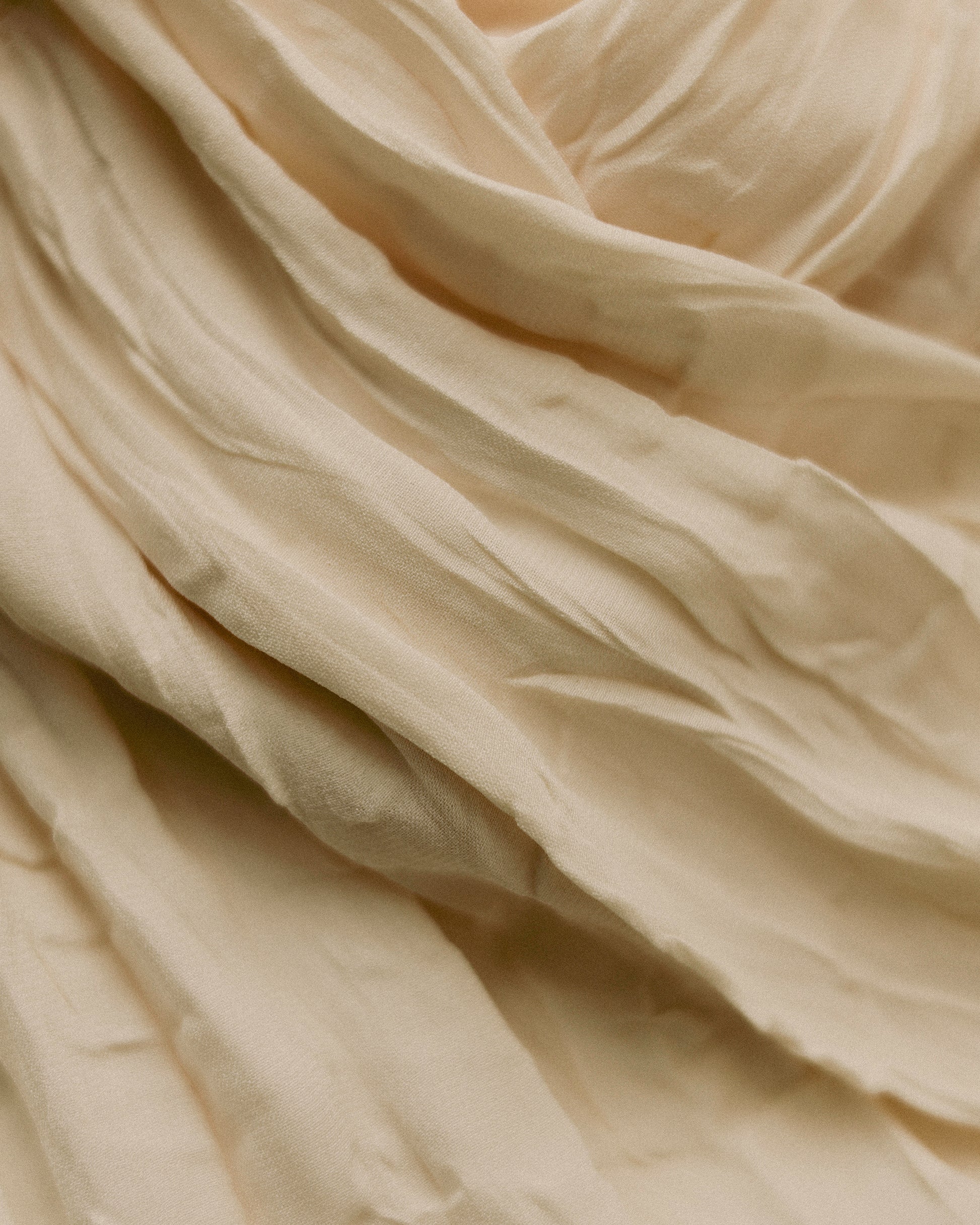 Lora Creased Ivory Scarf, Crème Bavarois