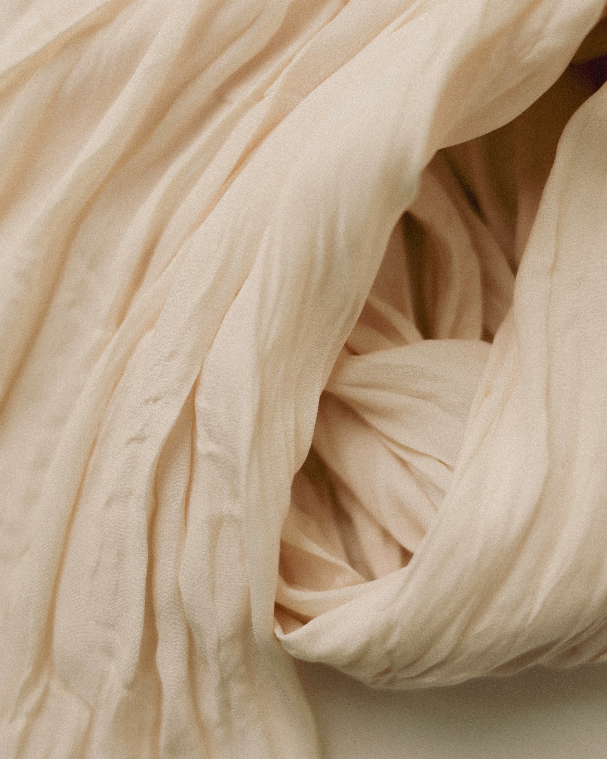Lora Creased Ivory Scarf, Crème Bavarois