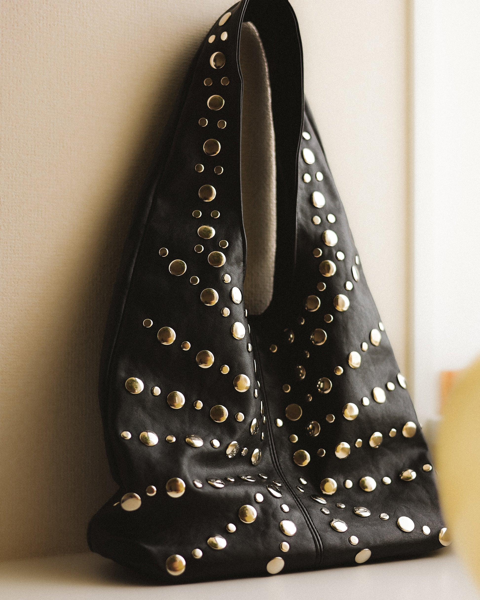 Pixie Studded Shoulder Bag, Black dream