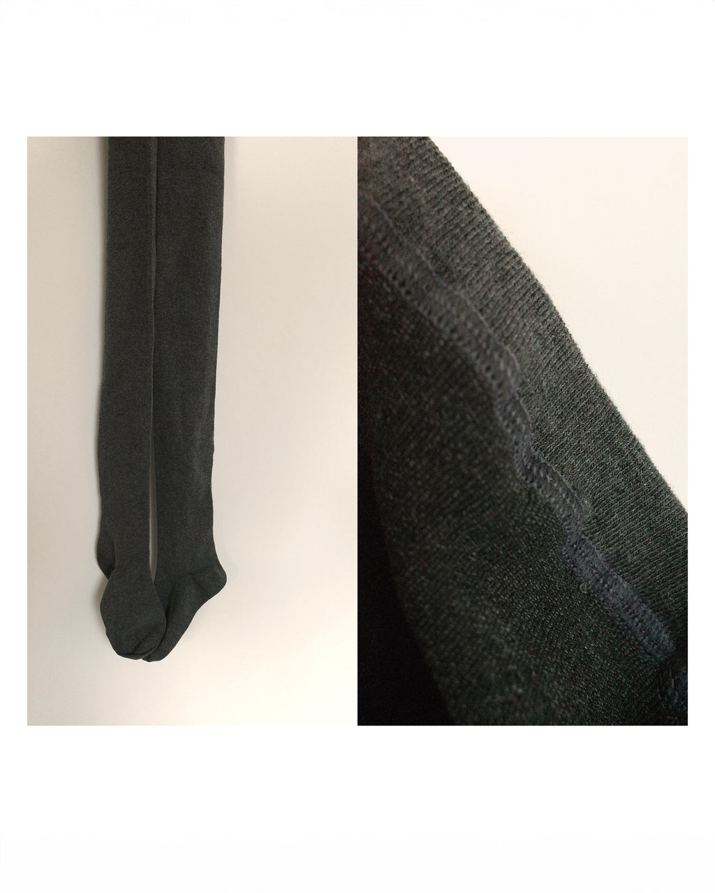 Winter Ribbed Tights, Charcoal Grey