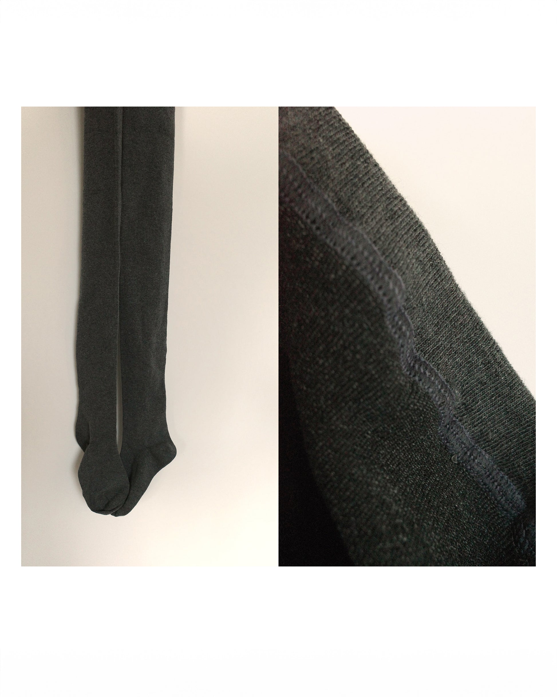 Winter Ribbed Tights, Charcoal Grey