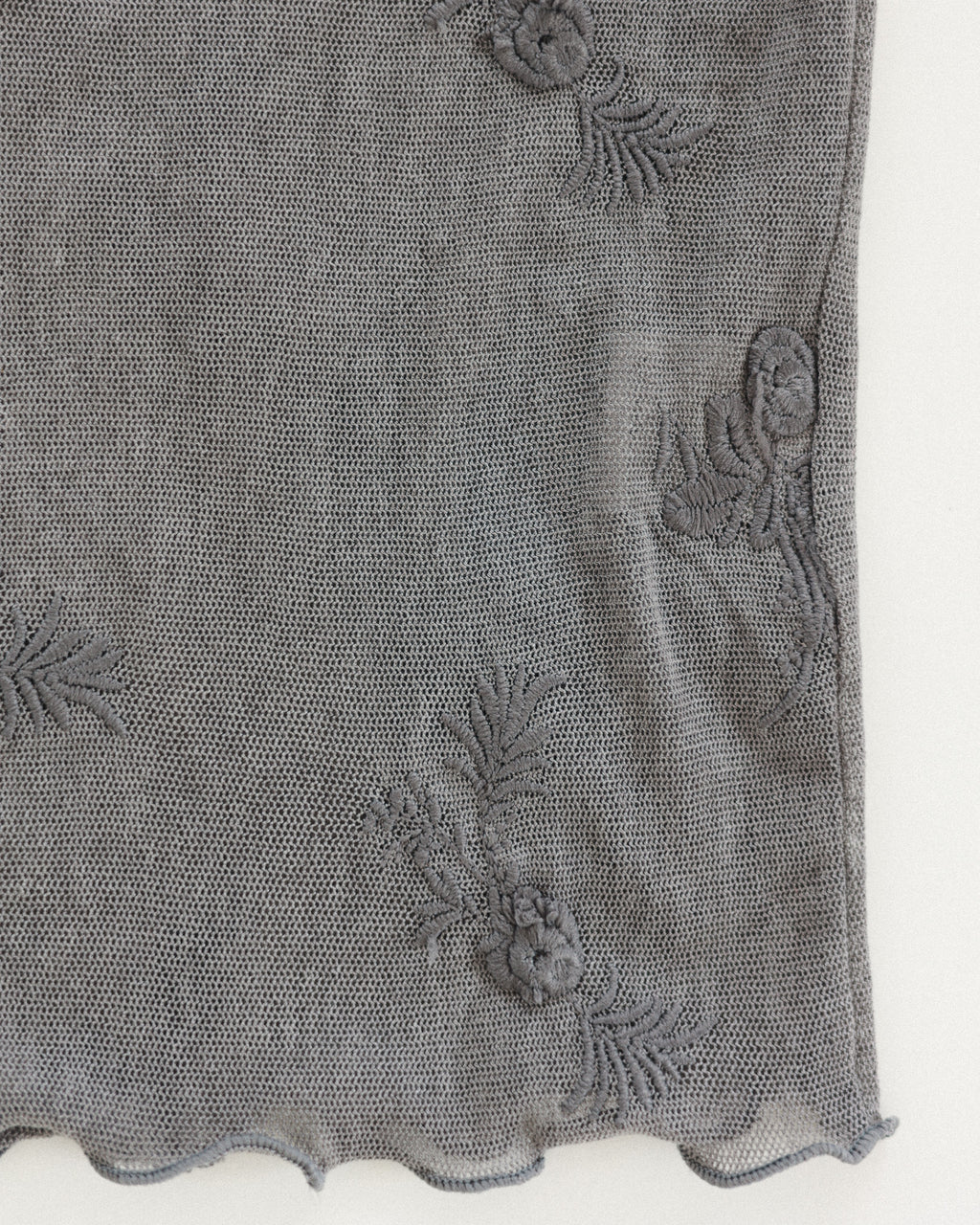 Petal Armor Mesh Top, Smoke Grey