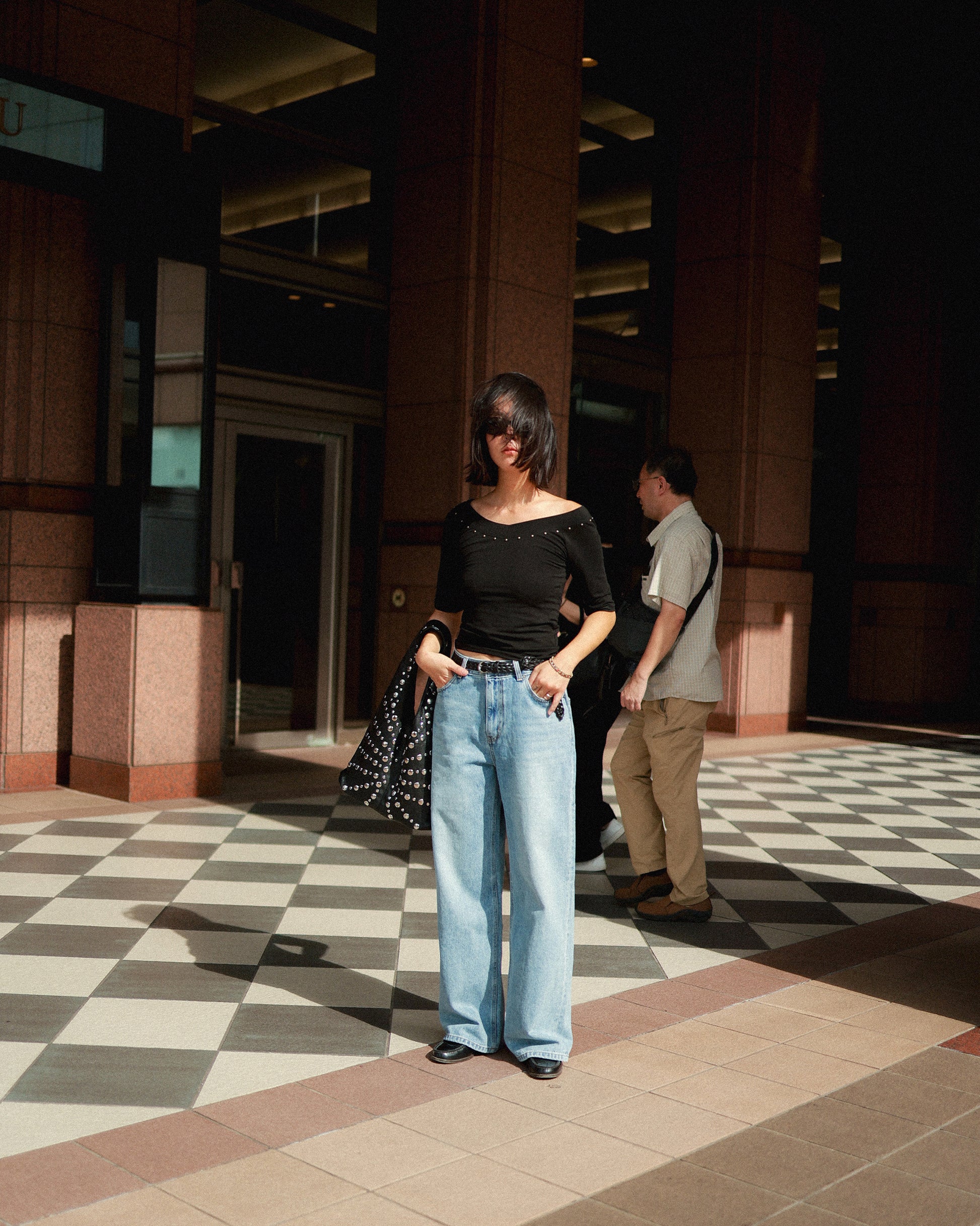 Bridget Wide-Leg Denim Trousers, Washed blue