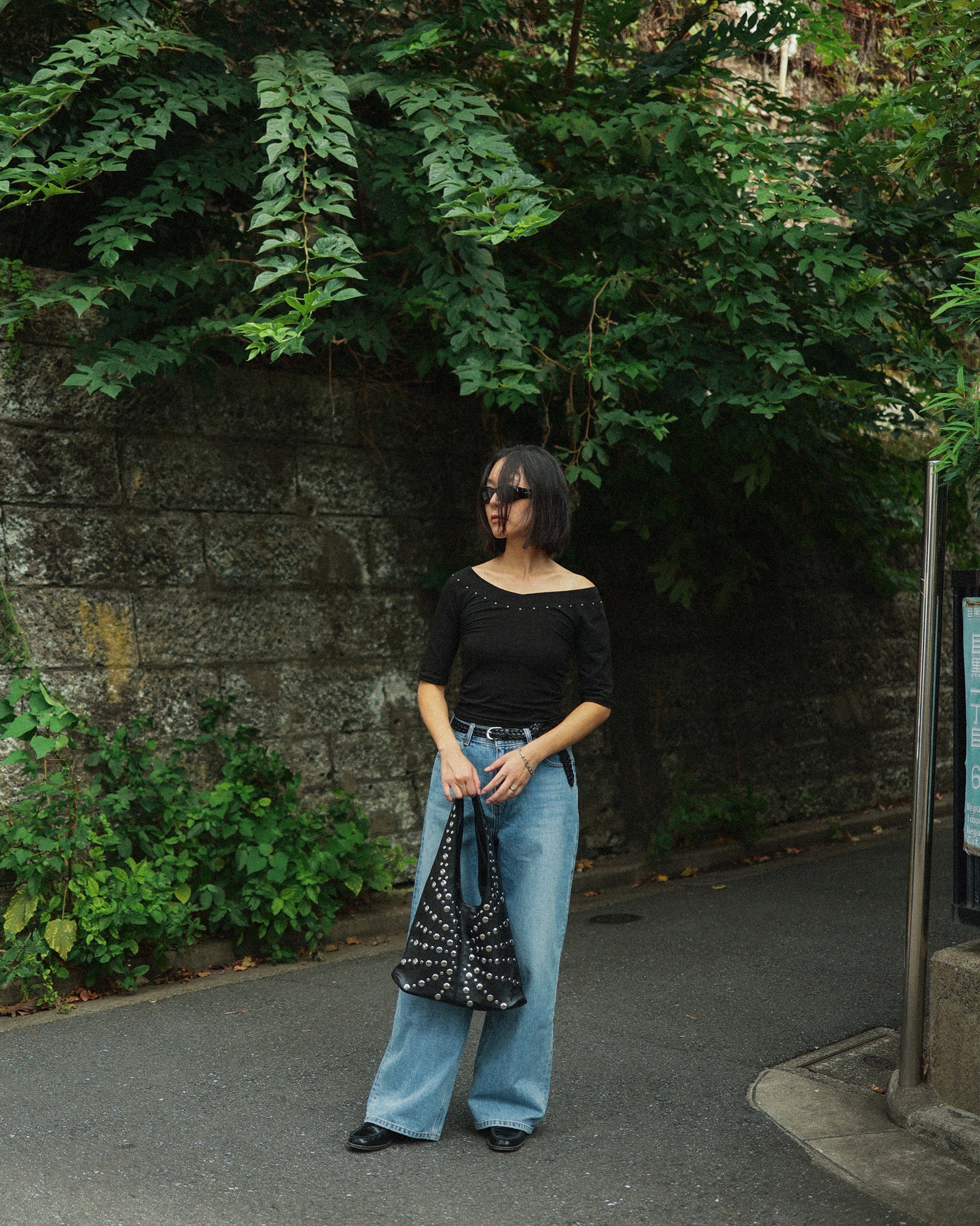 Bridget Wide-Leg Denim Trousers, Washed blue