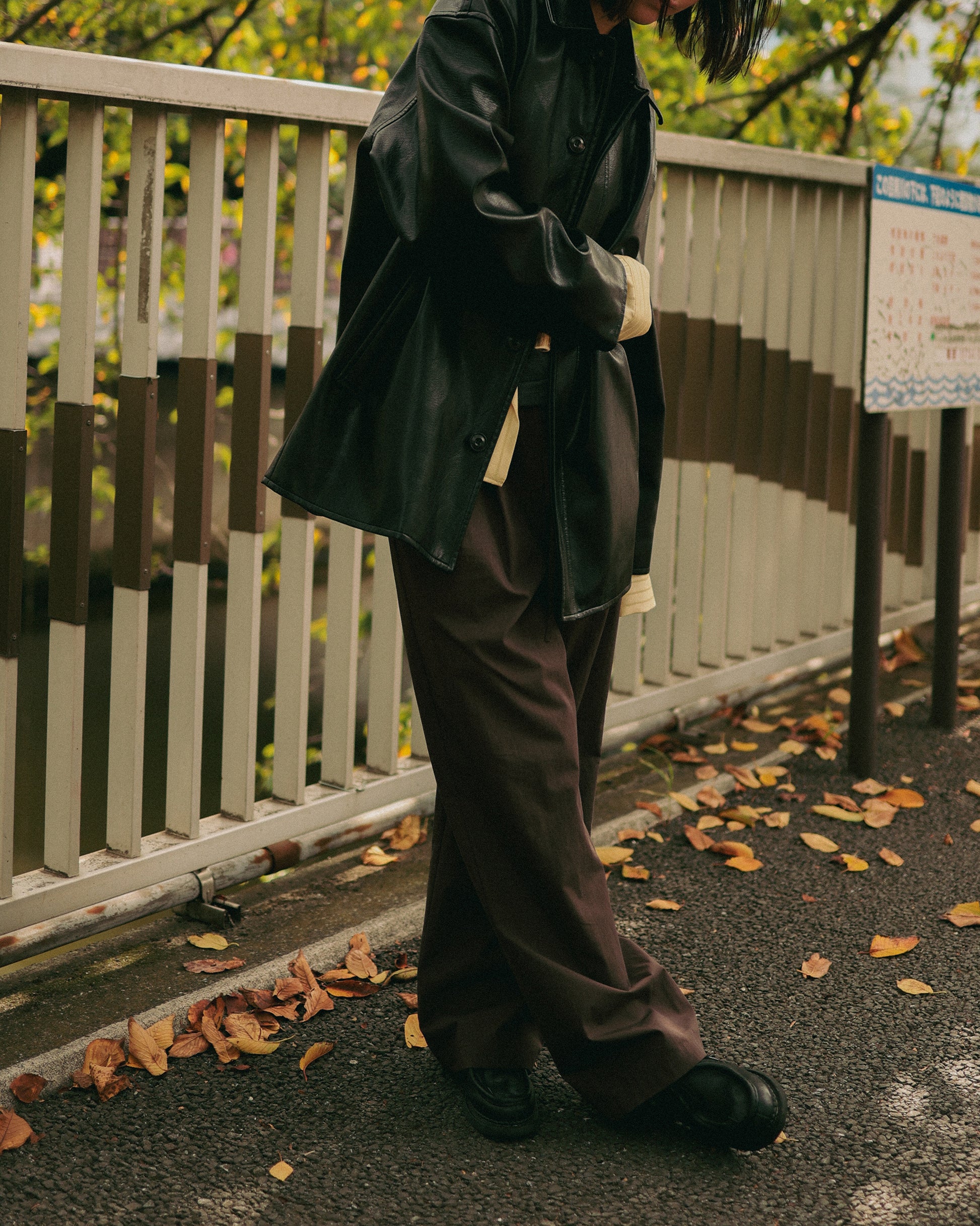 Tarsem Oversized Car Leather Coat, Washed Black