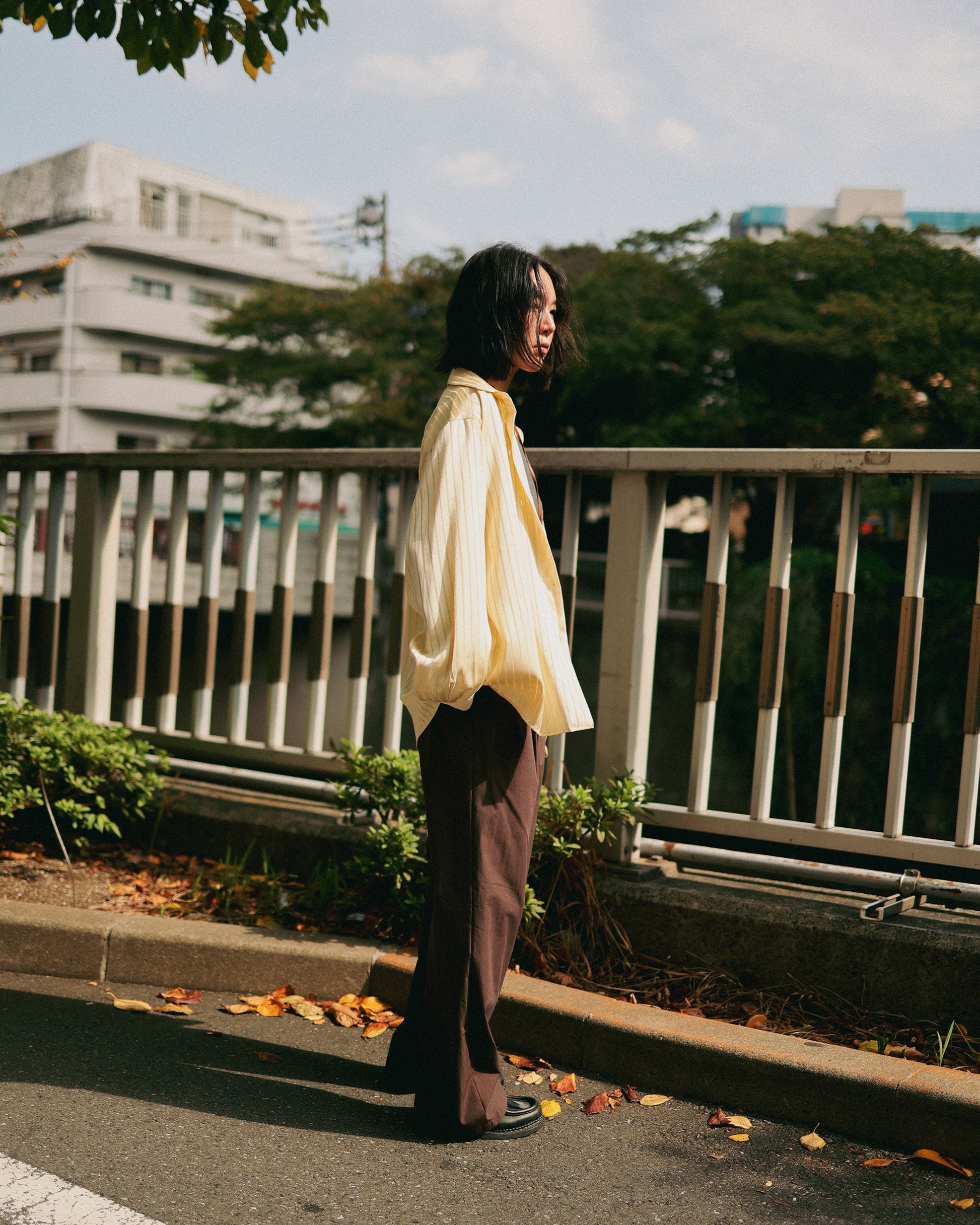 Lumen Fluid Stripe Shirt, Moonbeam