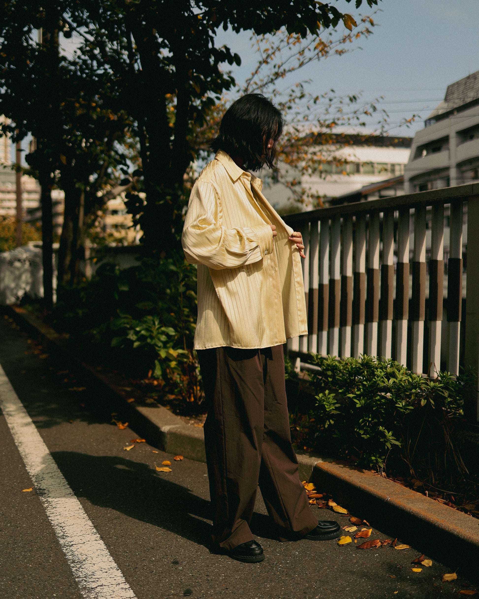 Lumen Fluid Stripe Shirt, Moonbeam
