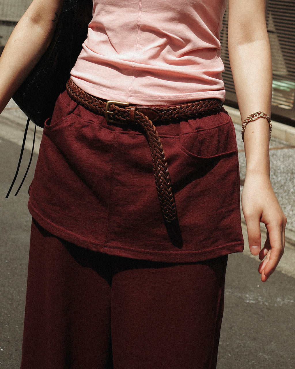Cailee Skirt-Layered Towel Joggers, Summer Barolo