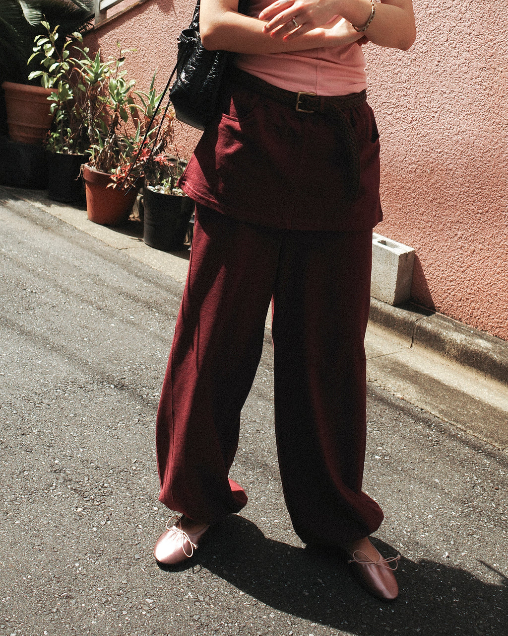 Cailee Skirt-Layered Towel Joggers, Summer Barolo
