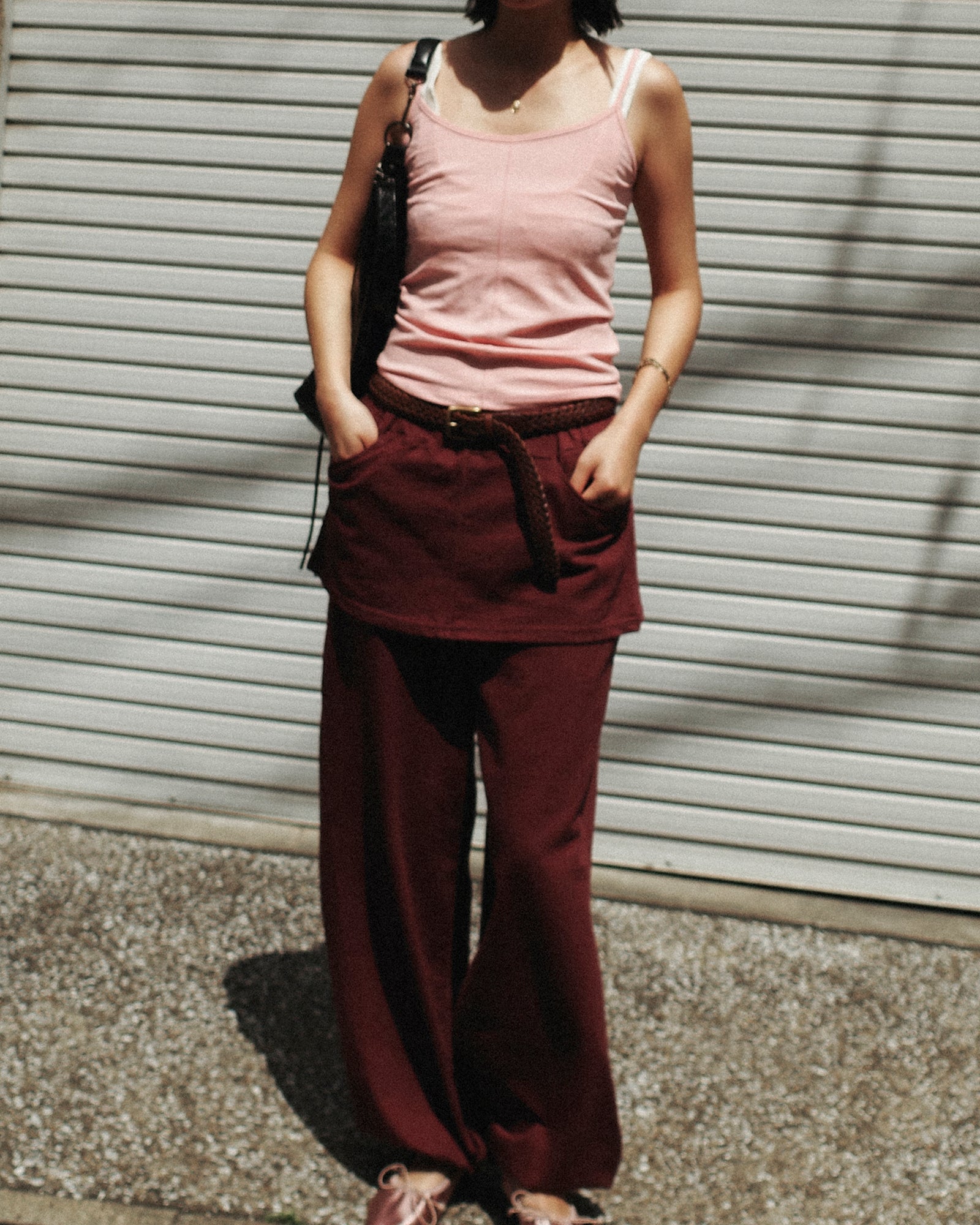 Cailee Skirt-Layered Towel Joggers, Summer Barolo