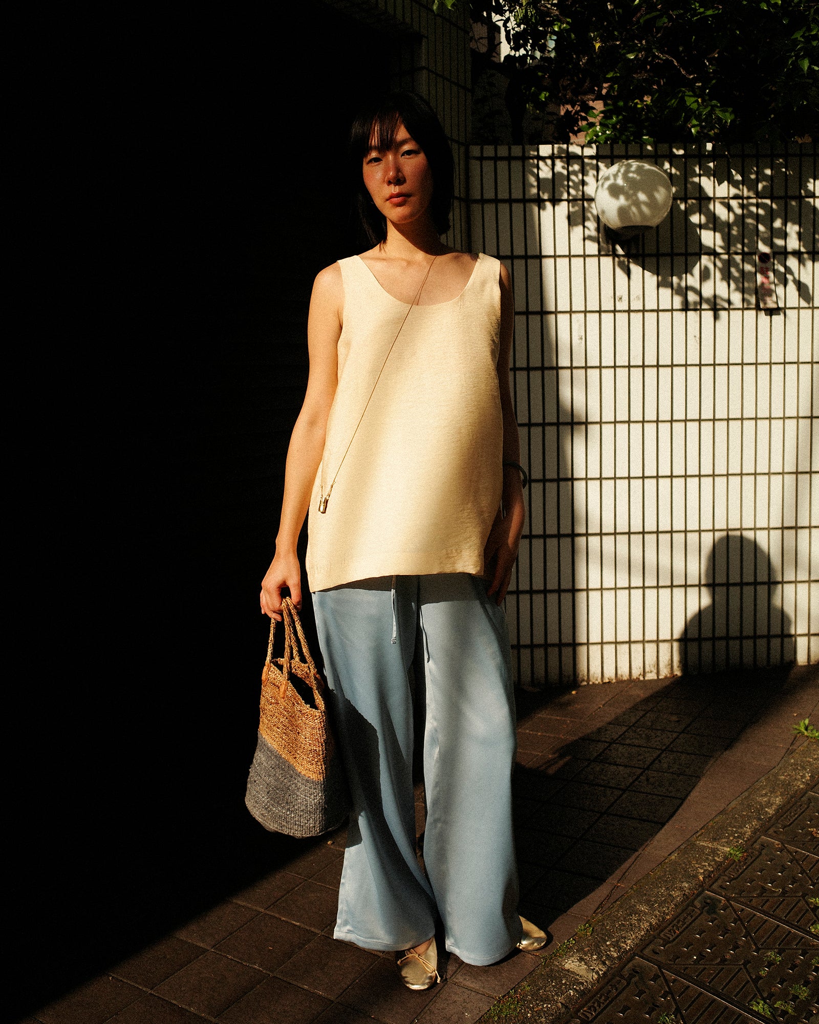 (Limited) Jasmine Dris Satin Trousers, Sky Diamond