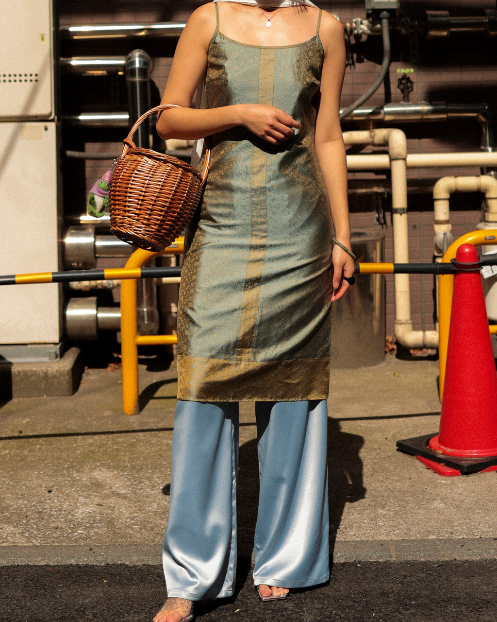 (Limited) Jasmine Dris Satin Trousers, Sky Diamond