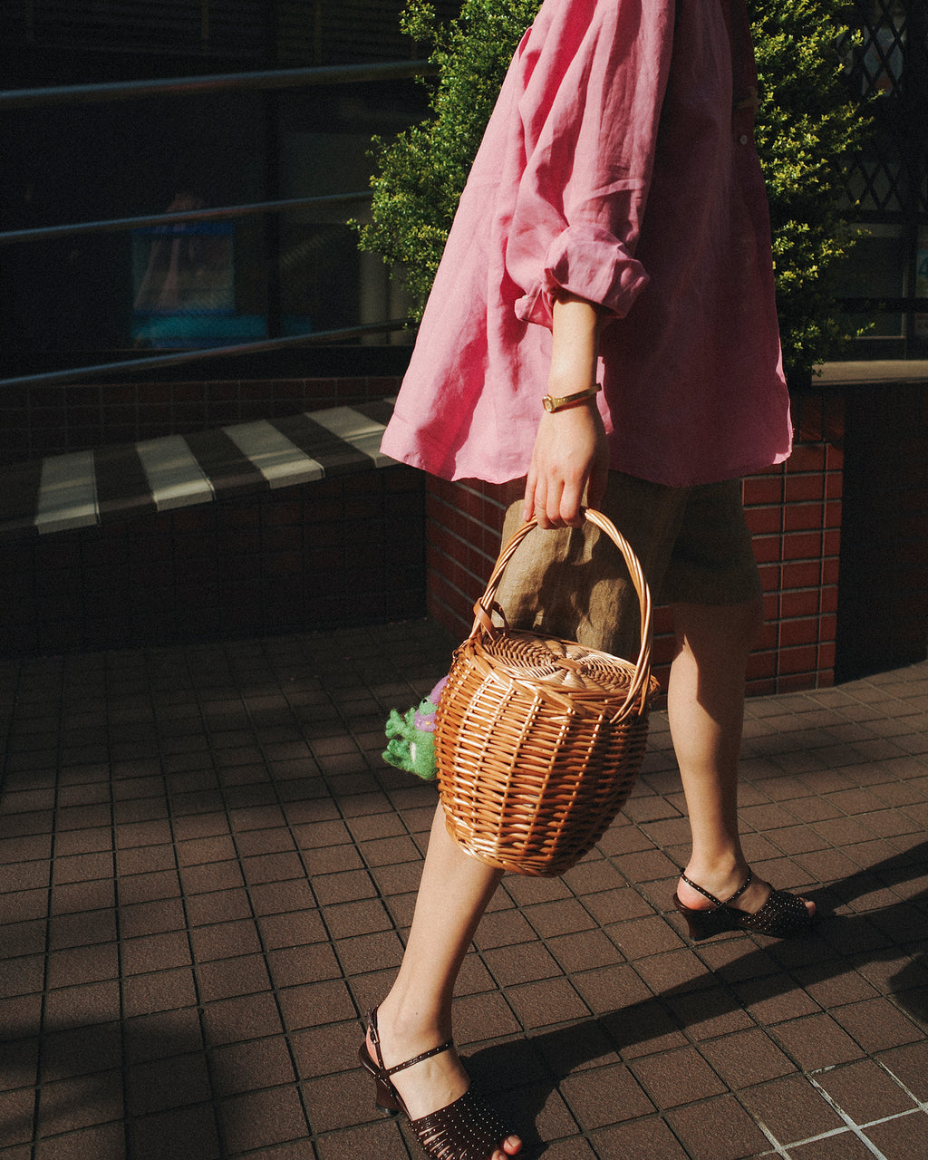 Mina Linen Oversized Shirt, Hydrangea Rosa