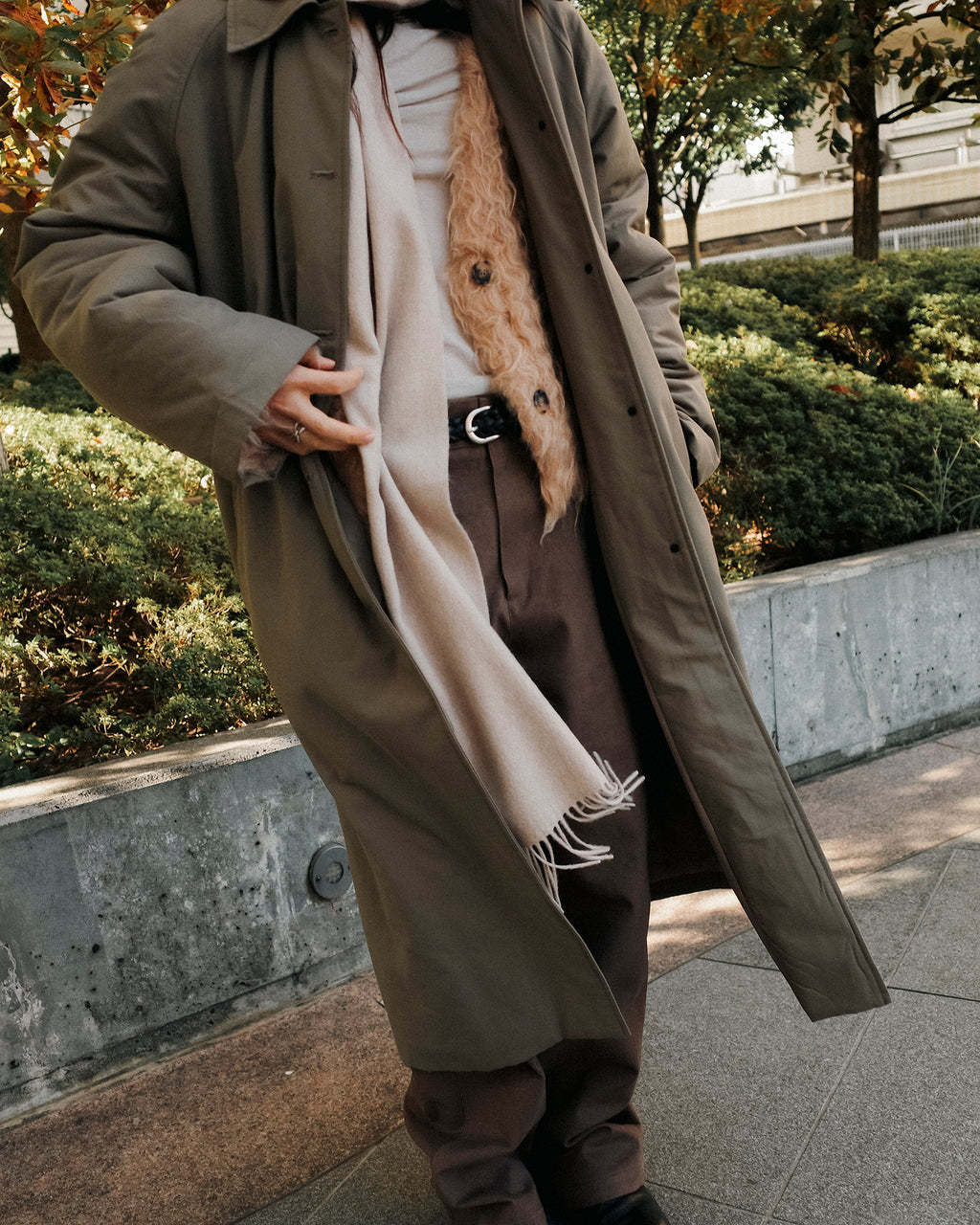 Norah Padded Long Coat, Taupe Brown
