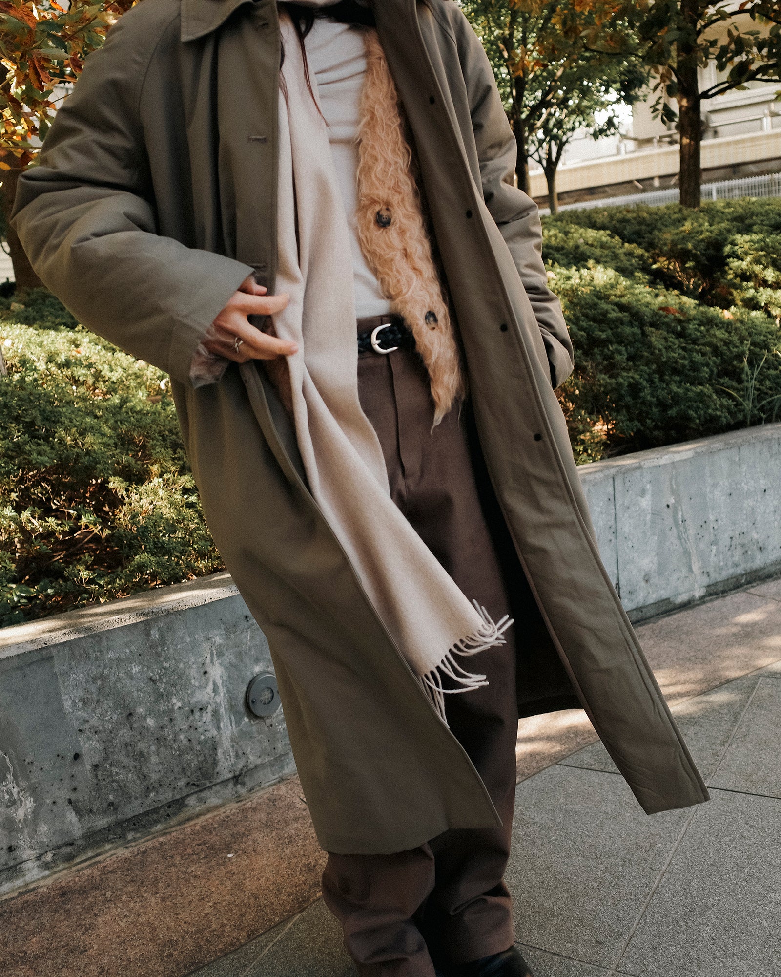 Norah Padded Long Coat, Taupe Brown