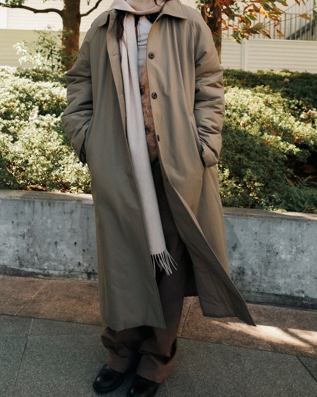 Norah Padded Long Coat, Taupe Brown