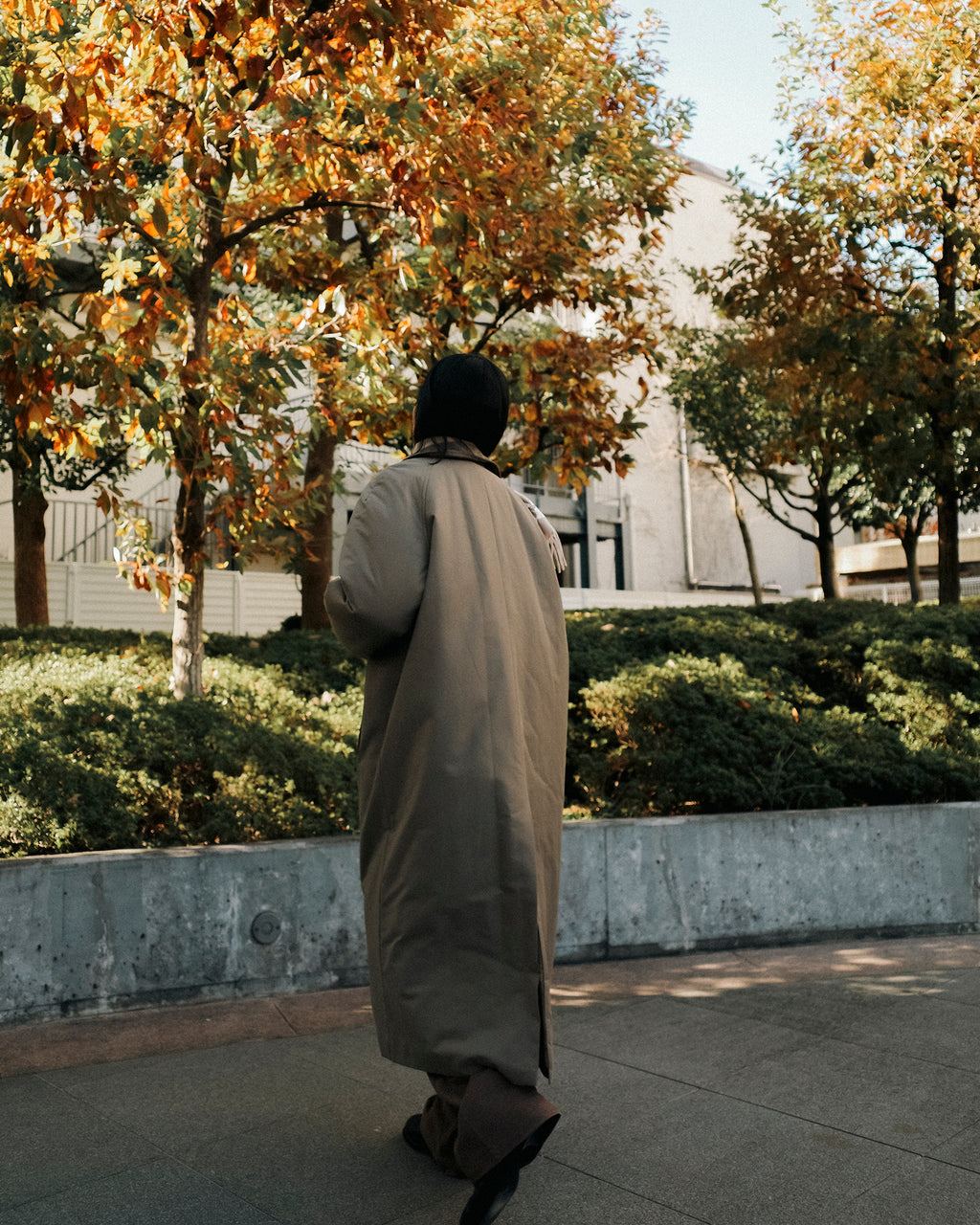 Norah Padded Long Coat, Taupe Brown