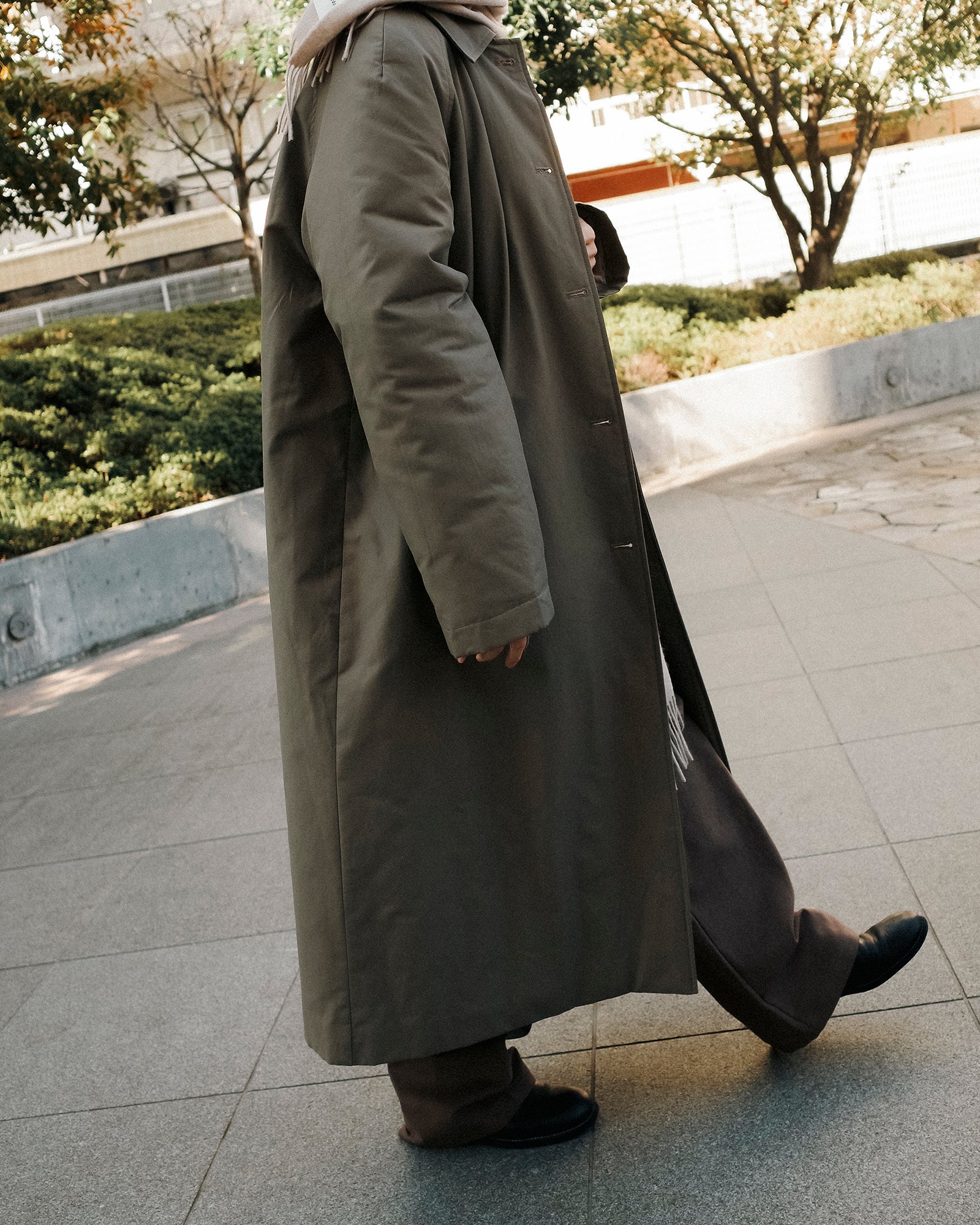 Norah Padded Long Coat, Taupe Brown