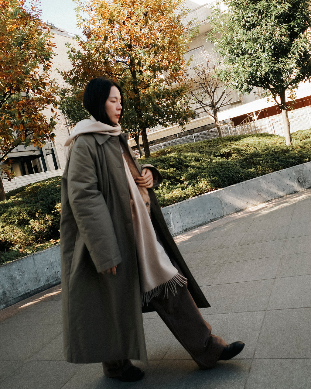 Norah Padded Long Coat, Taupe Brown