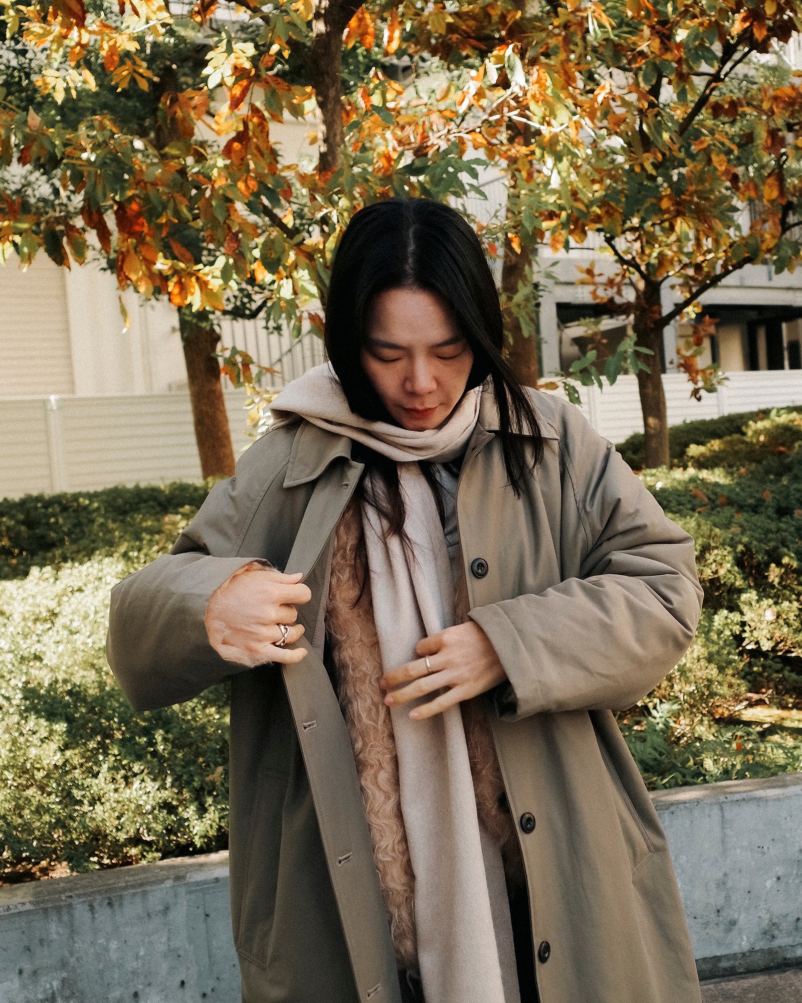 Norah Padded Long Coat, Taupe Brown