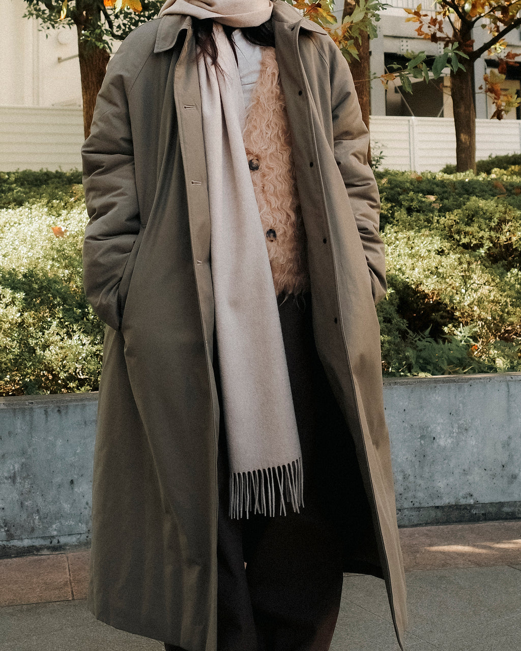 Norah Padded Long Coat, Taupe Brown