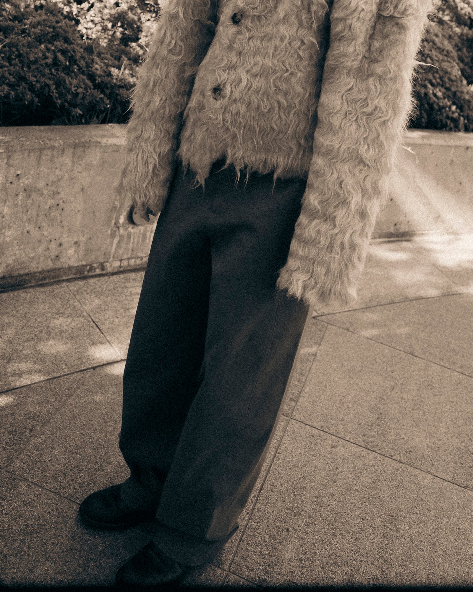 Cecile Curved Cotton Trousers, Mocha Brown