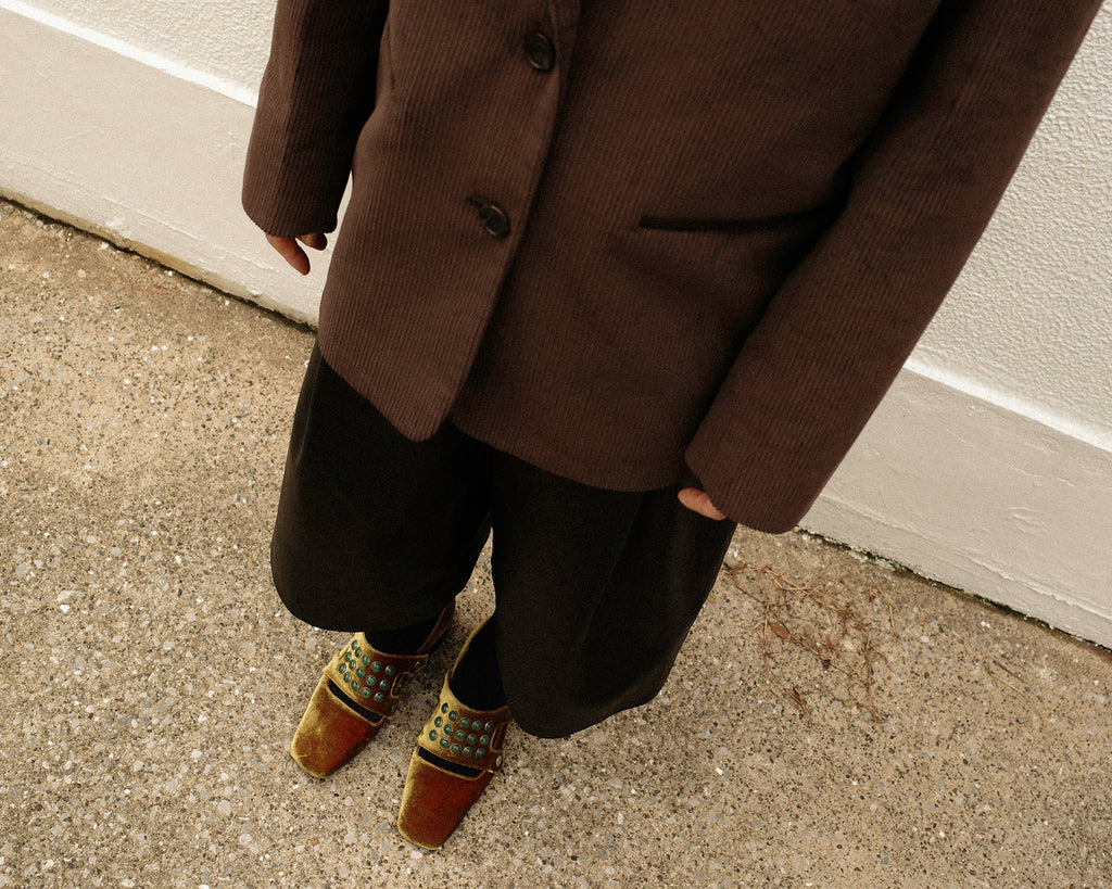 Leo Oversized Corduroy Jacket, Chestnut