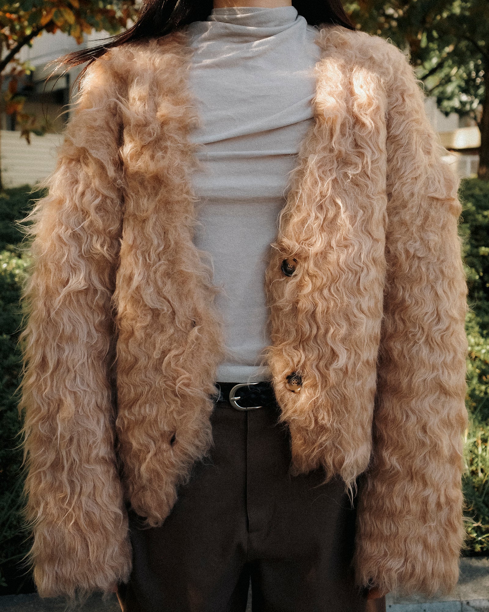 Sunset Brushed Cardigan, Caramel Toffee